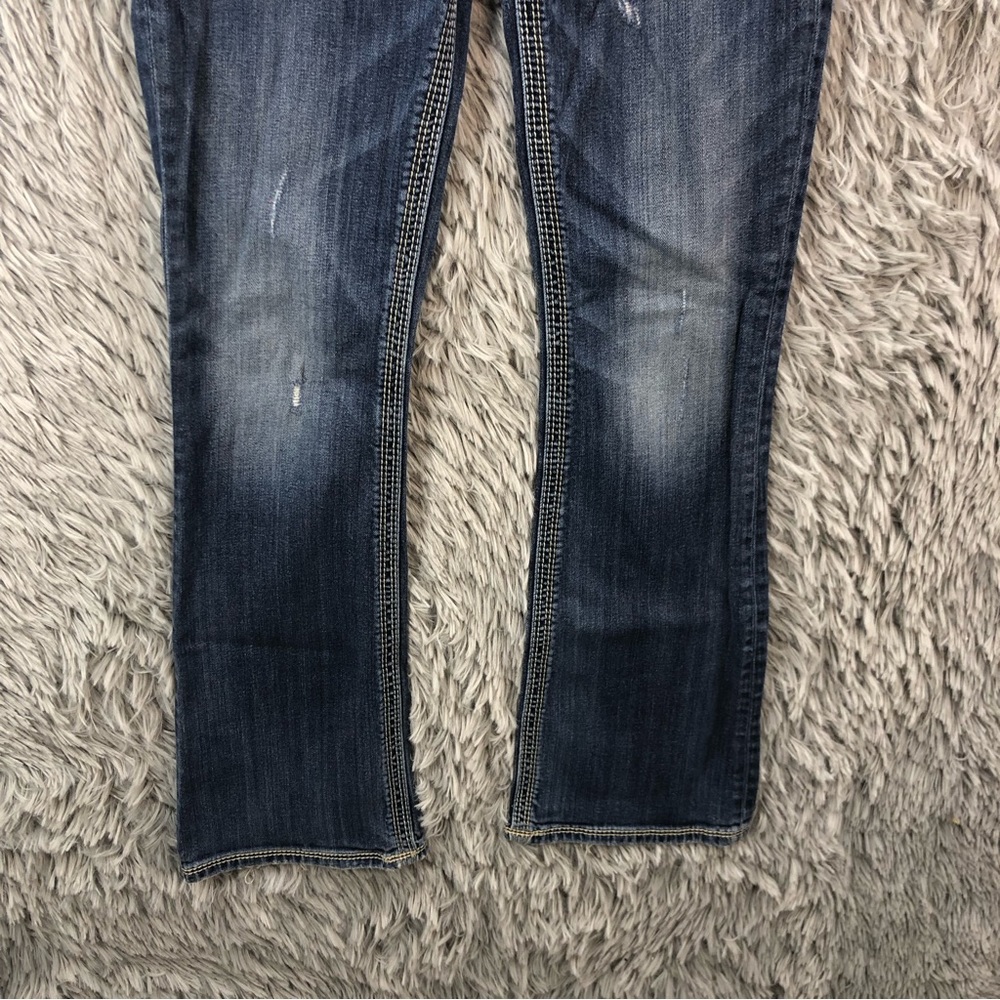 Silver Jeans Womens Size 27 Suki Surplus Distressed Bootcut Denim Jeans - Picture 6 of 15
